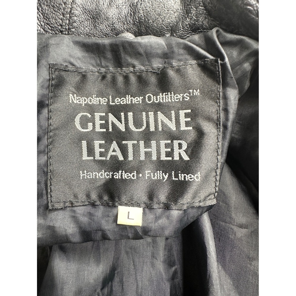 Genuine Leather Jacket Patchwork Bomber Men's Lar… - image 3
